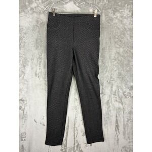 James Lakeland Italy Womens Slim Leg Pull On Trousers Gray Micro Dot Size 12/44